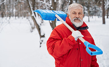 How to use a snow shovel.